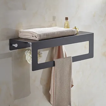 

Aluminum Bathroom Shelf Soap Cosmetic Shower Shampoo Shelf With Hooks/bars Bath Accessories Storage Organizer Wall Mounted Black