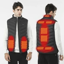 

9 Area Heated Men's Vest Winter Heated Down Jacket Heating Hunting Vest Sleeveless Thermal Clothing Chaqueta Chaleco 발열조끼 열선조끼