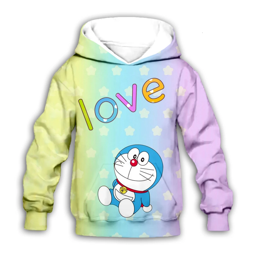 Детская мультяшная Толстовка Nobita Nobi kawaii Doraemon с 3D принтом детские толстовки