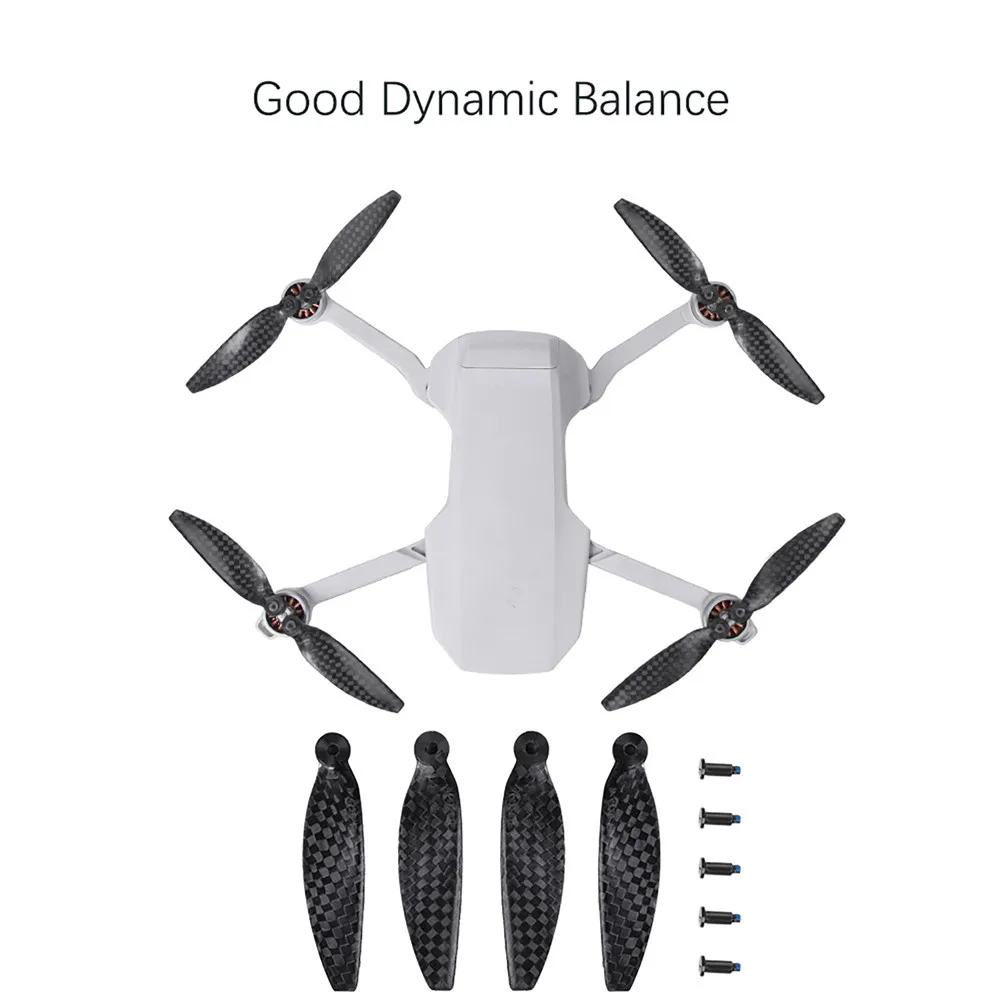 For DJI Mavic Mini 2 Drone Accessories Low-Noise Propellers Carbon Fiber Props 
