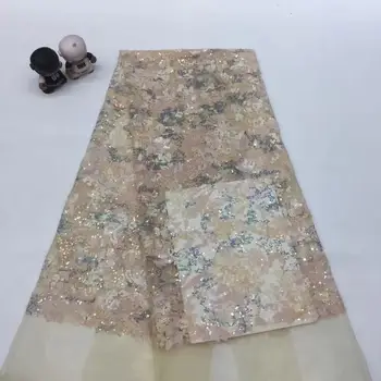 

5yards/bag Mixed color embroidery sequins multi-color optional leaf pattern fabric used in wedding dress design XX105#