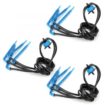 

3 Pcs Plastic 1 to 4 Long Black Hose Irrigation Water Dripper Garden Drip Irrigation Accessories Garden Supplies