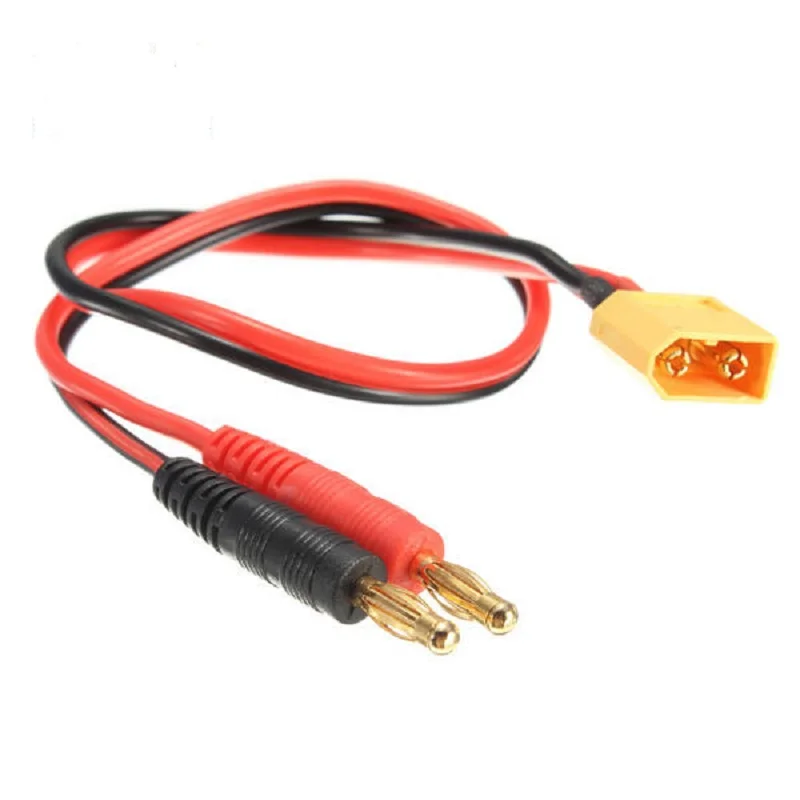 

14AWG 4.6mm XT60 Connector to Banana Plug Battery Connectors Charger Cable 30cm