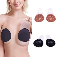 Многоразовые женские лепестки груди, невидимая накладка на сосок, клейкая Крышка для груди, без бретелек, без спинки, бюстгальтер, модный треугольный силиконовый