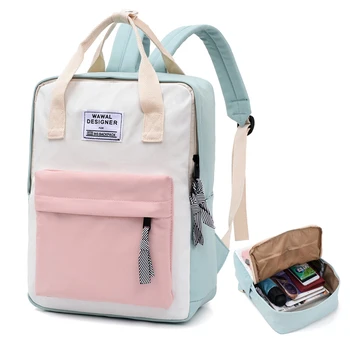 

Women Laptop Backpacks Pink Bagpack Korean Travel backbag Student primary School bags For Teenage Girls mochila infantil 2020