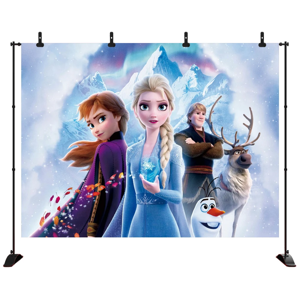 

Frozen Theme Princess Elsa Anna Girls Birthday Party Backdrop Ice Winter Photography Backgrounds For Photo Studio Custom