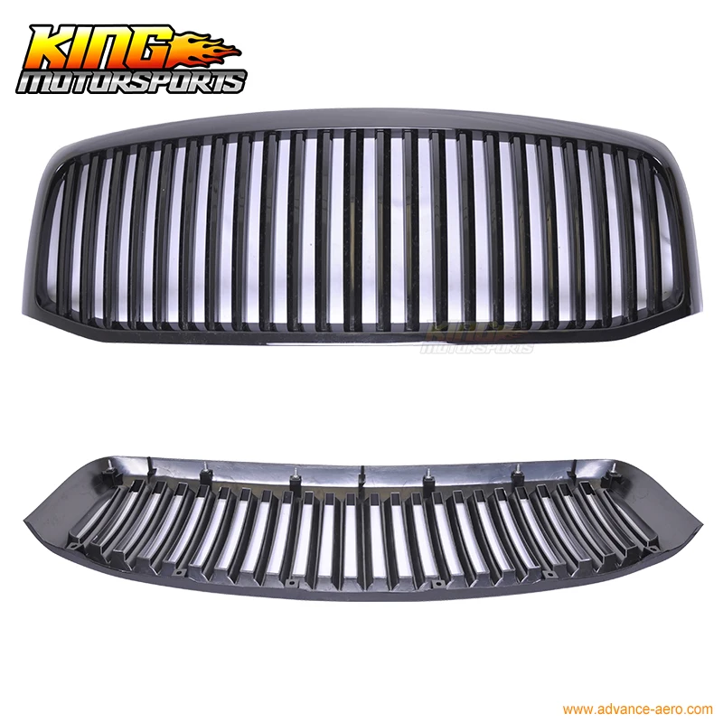 Подходит для 06 09 Dodge Ram Pickup 1500 2500 3500 вертикальный ABS глянцевый черный гриль