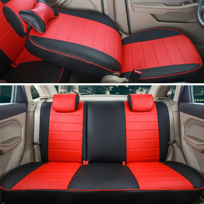 Black Eco-Leather Tailored Full Set Seat Covers AUDI Q3 2011-2018