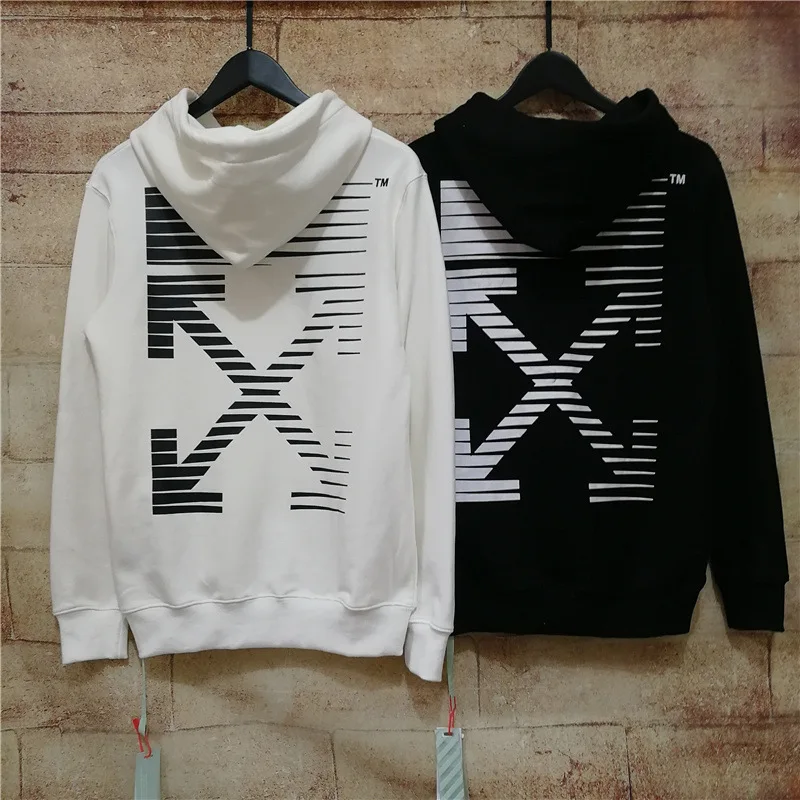 

19SS OFF-WHITE Hooded Gradient Arrow Classic Loose Large Version Men's Sweatshirt