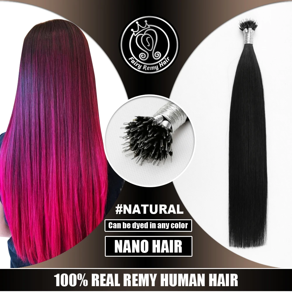 Фея Волосы Remy 0 8 г/локон 16 &quot18&quot 20 &quotнано кольцо микро бусы волосы настоящие