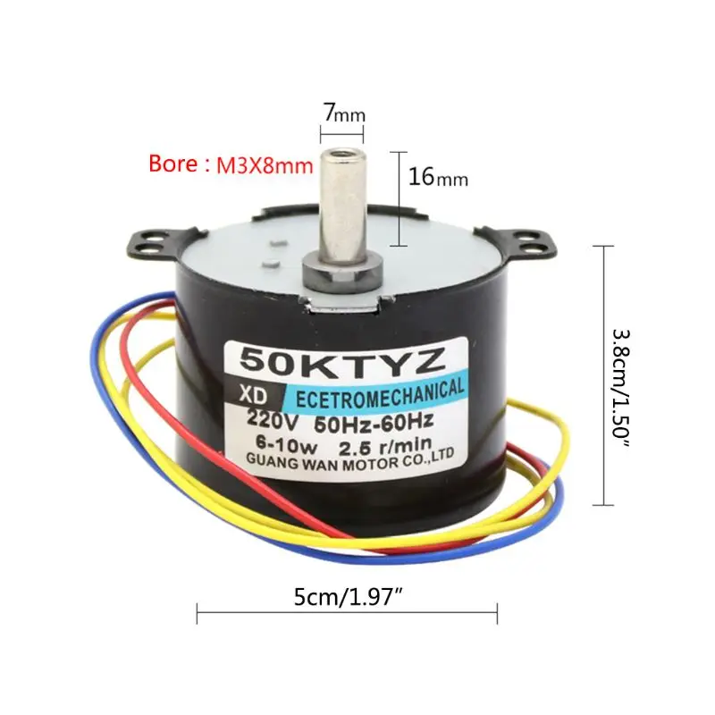 50ktyz магнит синхронный двигатель AC220V 2,5-50 об/мин низкая скорость редуктор комплект двигателей