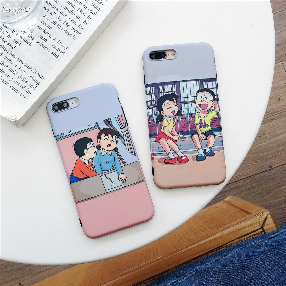 Japan Doraemon Nobita Nobi Shizuka Phone Case For Apple Iphone 6 S 7 8 Plus X Xs Xr Max Soft Imd Cover Fundas Fitted Cases Aliexpress