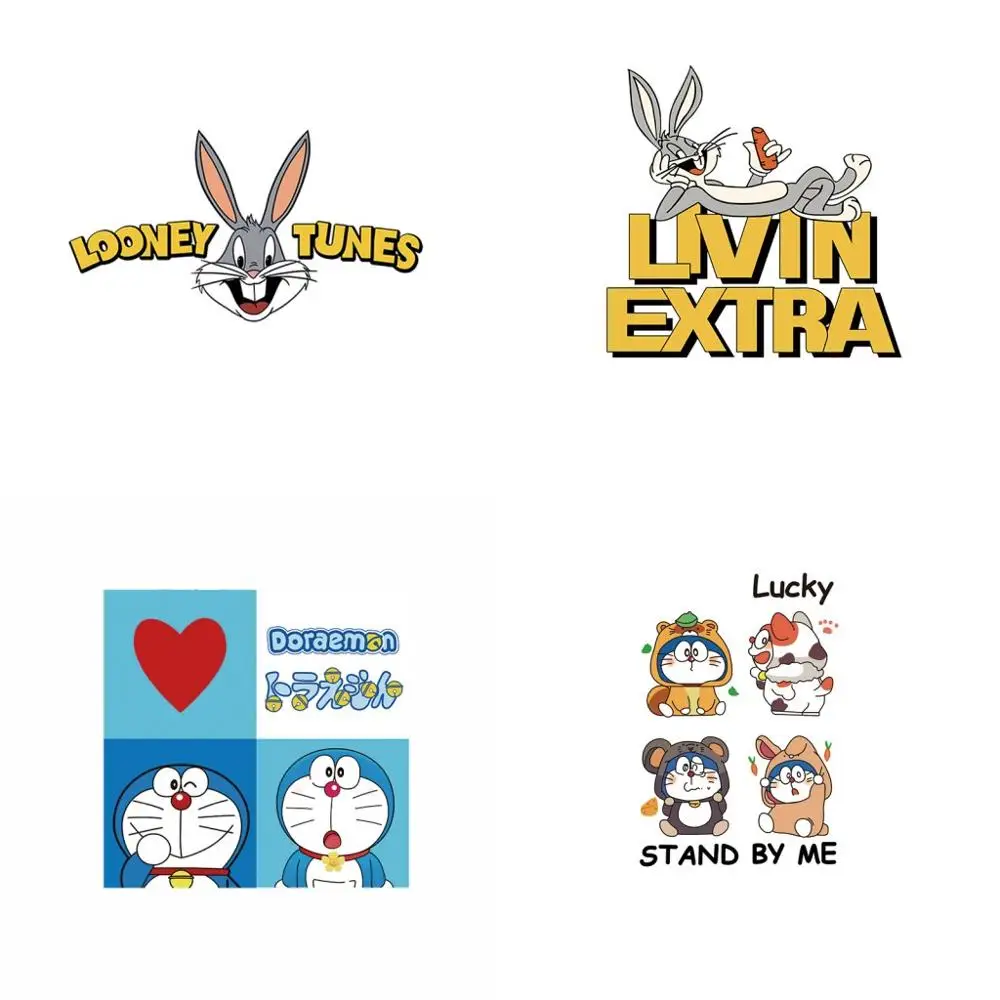 1 шт. Looney tunes Doraemon Bugs Bunny значок рисунок наклейка сделай сам термочувствительный