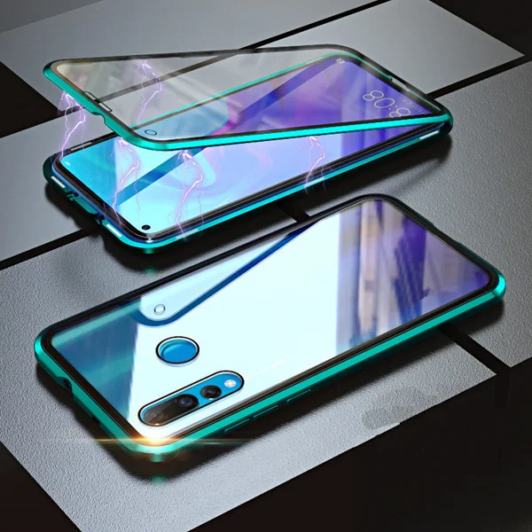 Магнитный передний и задний стеклянный чехол для huawei Y9 Prime, чехол для телефона huawei P Smart Z, чехол для huawei Y9 Shell - Цвет: Зеленый