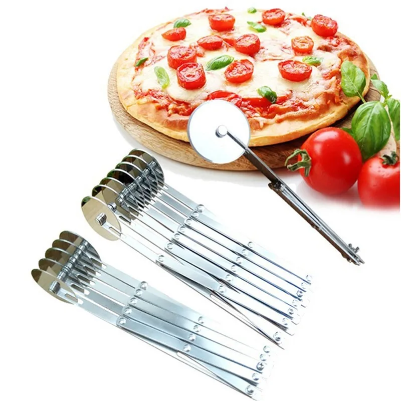 1PC Stainless Steel Dough Divider Cutter Side Pasta Knife Flexible Roller Blade 5/7/3 Wheels Pizza Pastry Peeler Bake Tool