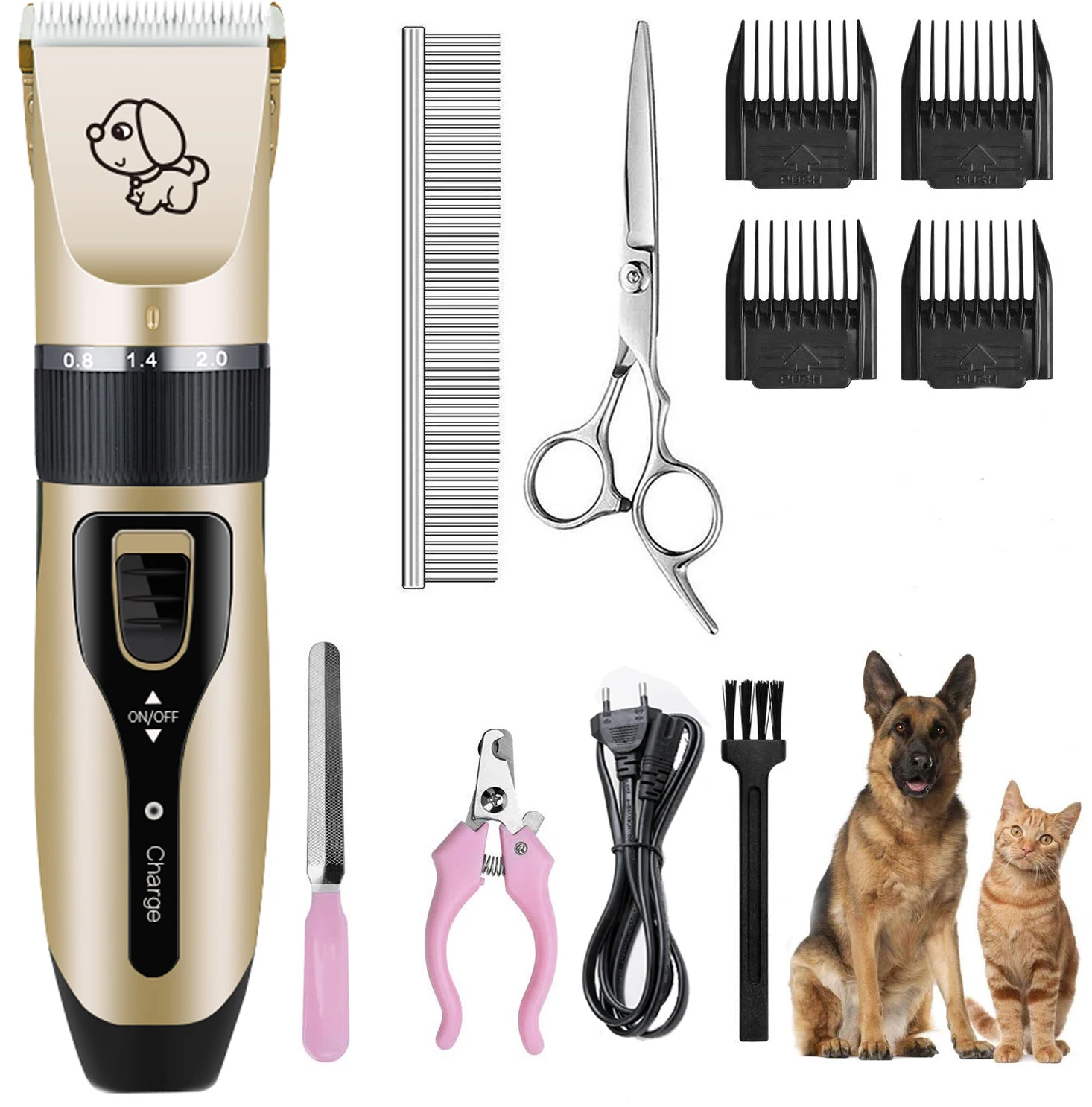  Electrical Dog Hair Trimmer Pet Trimmer Haircut Machine Rechargeable Low-noise Cat Clipper kit Pet 