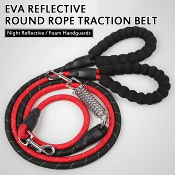 

Dog Leash Large Dog Reflective Rope Walking Big Dog Collar Strengthen Traction Harness Round Nylon Medium Dog Lead Belt Supplies