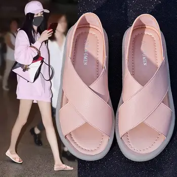 

Fashion Flat Mules Women Summer Pink Flats Womens Mule Loafers Peep Toe Flats Lady Soft Leather Driving Mocs Designer Moccasins