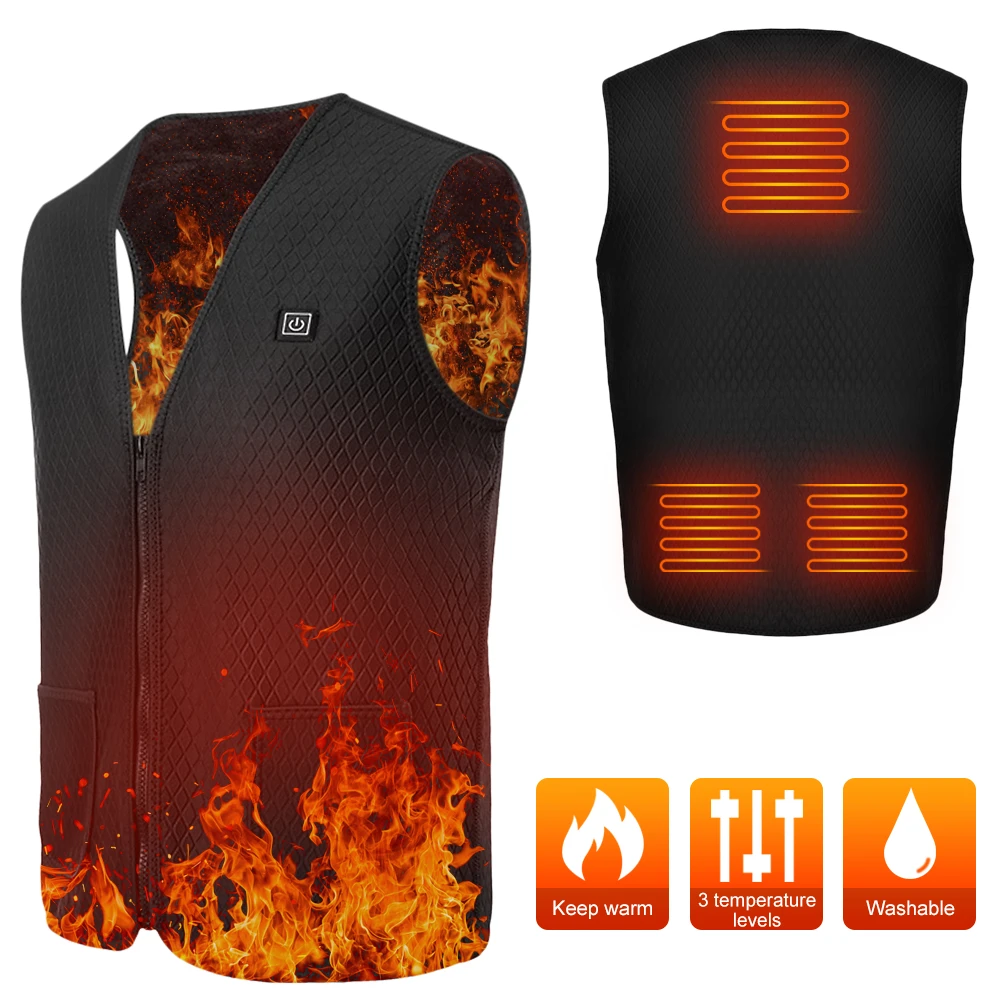 Heated Vest USB Electric Heating Vest Waistcoat Heated Clothing for Men