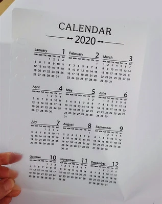 Calendar 2020 A5 A6 Блокнот из войлочной ткани, блокнот с отрывным листом, бумажный планировщик, внутренние страницы, кольца, канцелярские принадлежности, Подарочный журнал путешественника - Цвет: Calendar 2020