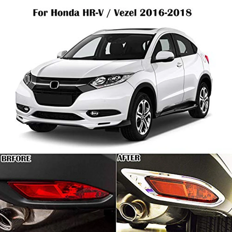 DHBH-для Honda Hr-V/Vezel хромированный задний противотуманный фонарь, противотуманный светильник, накладка, отражатель, Рамка бампера, ободок, форма