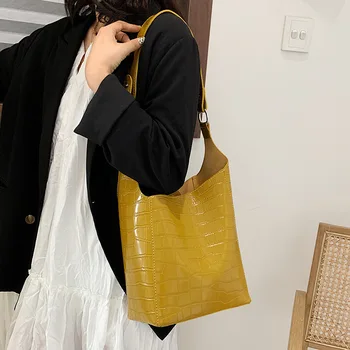 

Crocodile Crossbody Messenger Bag For Women Shoulder Bag Brand Designer Women Bags Luxury PU Leather Bag Bucket Bag Handbag