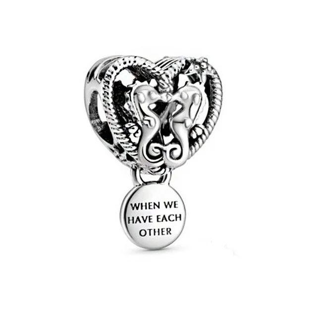 Genuine 925 sterling silver marine animal hanging bead pendant suitable for original Pandora bracelet ladies fashion jewelry CMS1558-8