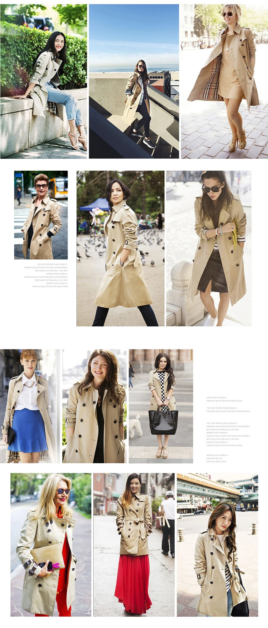 Top Quality 2022 New Autumn High Fashion Street Women Khaki Outerwear Jacket Female Classic The Mid-length Heritage Trench Coat long puffa coat