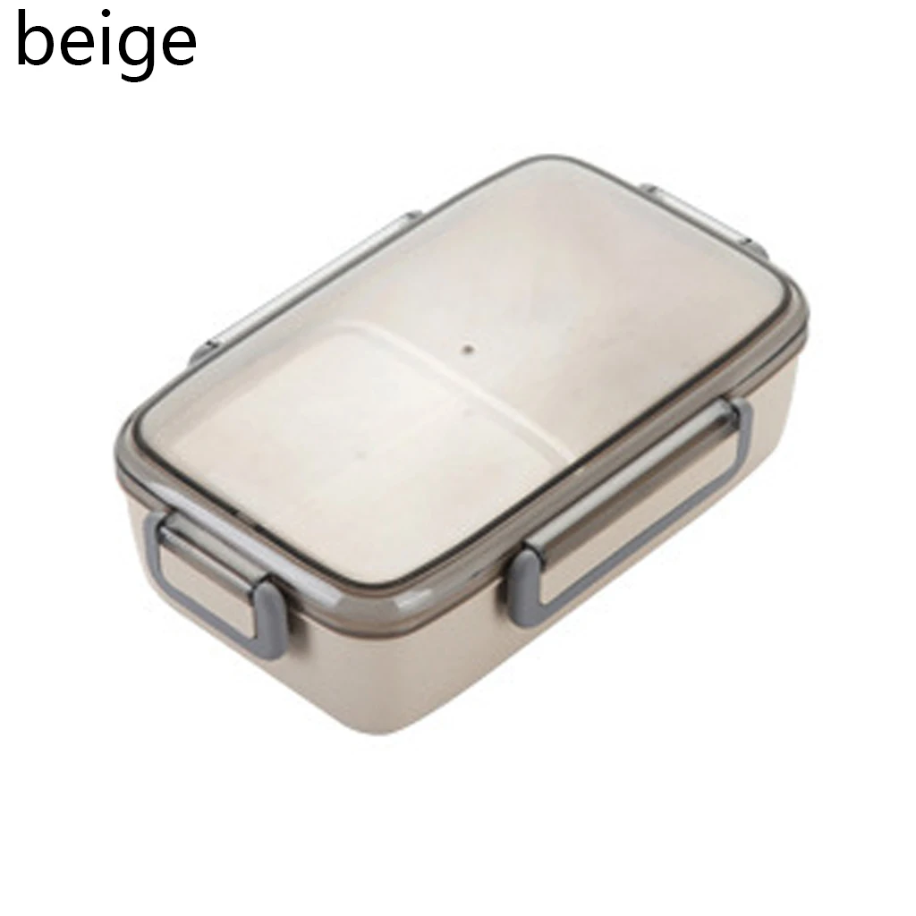 beige 800-1000 мл коробка для завтрака пригодная для использования в микроволновке независимая решетка для детей Портативный Bento Box герметичный контейнер для еды Ланчбокс - Цвет: beige