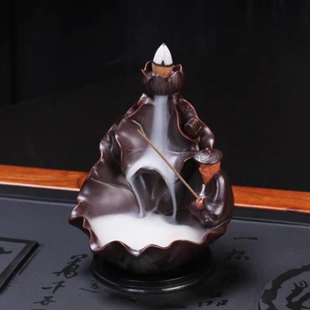 

lotus smoke Backflow Incense Burner holder Ceramic Censer Home Teahouse Decoration Aromatherapy furnace Incense Base