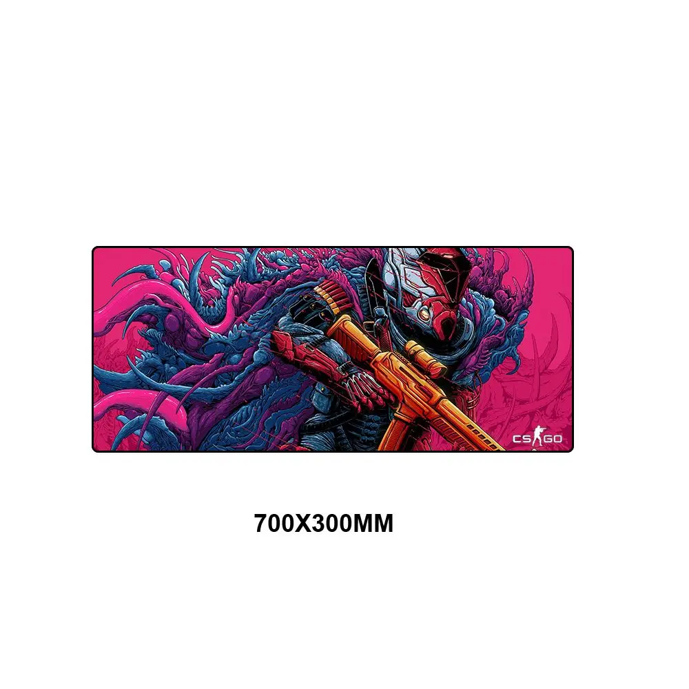 70x30 см XL Lockedge большой игровой коврик для мыши компьютерный геймер CS GO коврик для мыши с клавиатурой Hyper Beast CSGO Настольный Резиновый Коврик Для Мыши для ПК - Цвет: 300x600x3mm