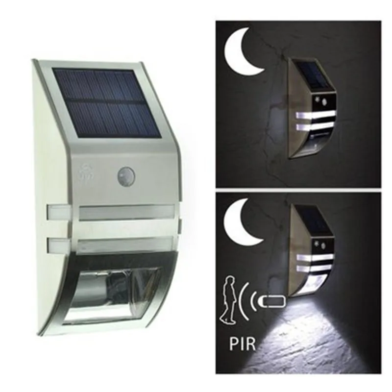 

AUTO/OFF Solar Powered PIR Motion Sensor 2 LED Light Outdoor Garden Led Landscape Yard Lawn Security Wall Lamp