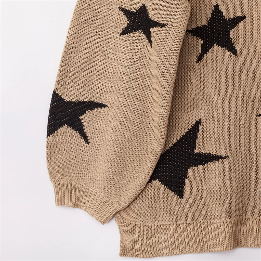 SAGACE свитер Топ женский звезда форма принт длинный рукав вязаный свитер пуловер Топы Высокое качество Повседневный женский свитер