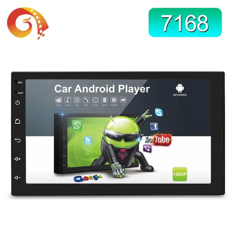 Android 8 1 2 Din Автомобильный плеер BT вызов полный сенсорный экран HD видео wifi AUX gps