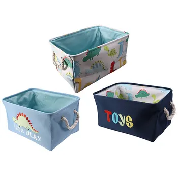 

Dinosaur Cartoon Canvas Storage Basket for Toys Child Folding Laundry Basket Dirty Clothes Organizer