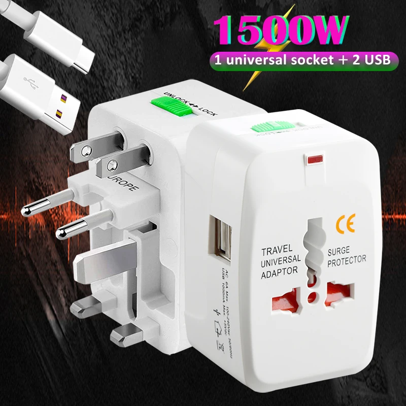 Универсальное зарядное устройство AC power Stecker для samsung для huawei, автомобильное зарядное устройство usb quick 4,0, зарядное устройство для телефона, портативное быстрое зарядное устройство type c 3 - Цвет: With USB and cable