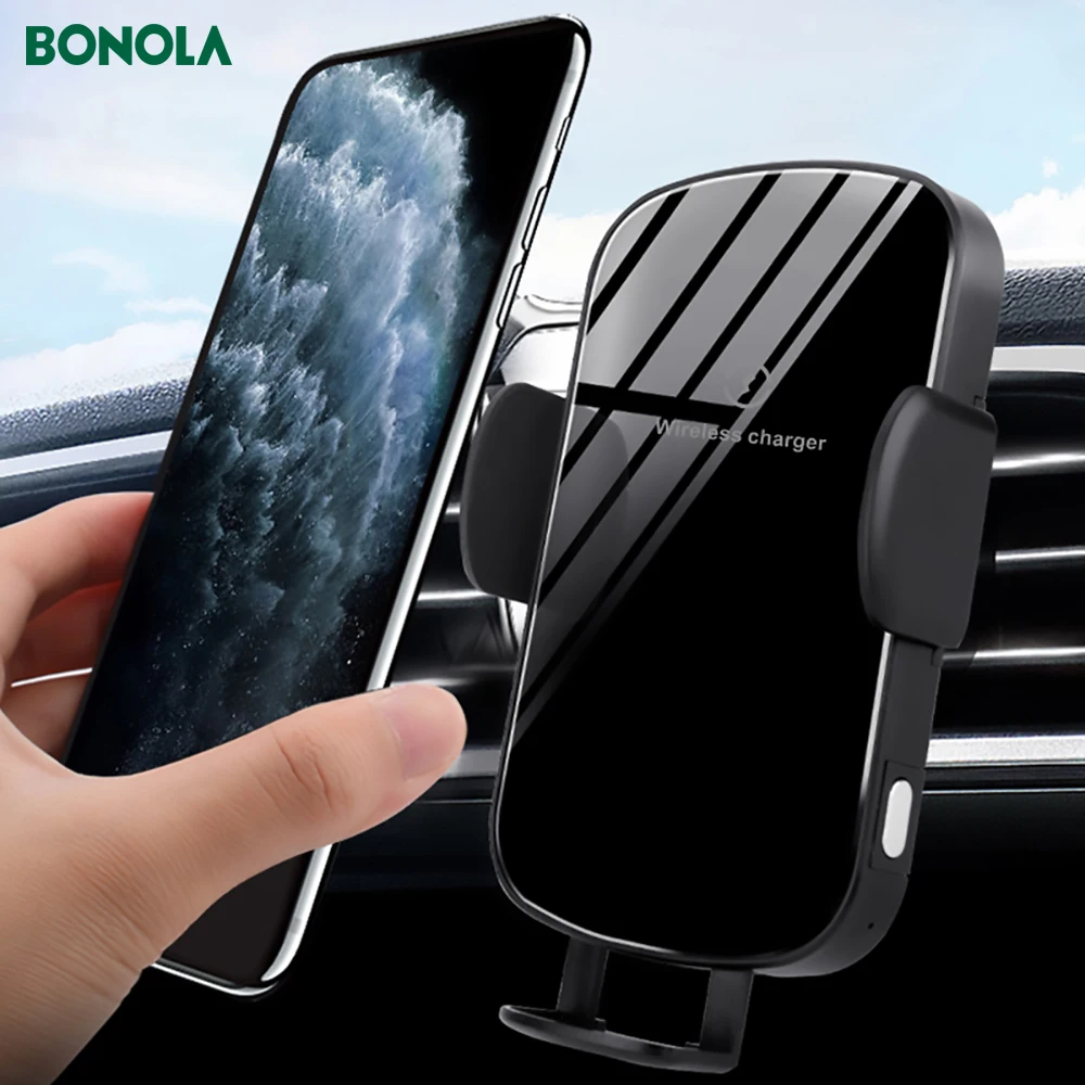 BONOLA Automaitc Быстрое беспроводное автомобильное зарядное устройство для iPhoneXsMax/Xr/8