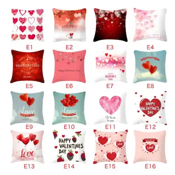 

45*45cm Decorative Throw Pillow Case Valentine's Day Pattern Love Balloon Print Pillowcase Home Decor Cushion Cover1 #y