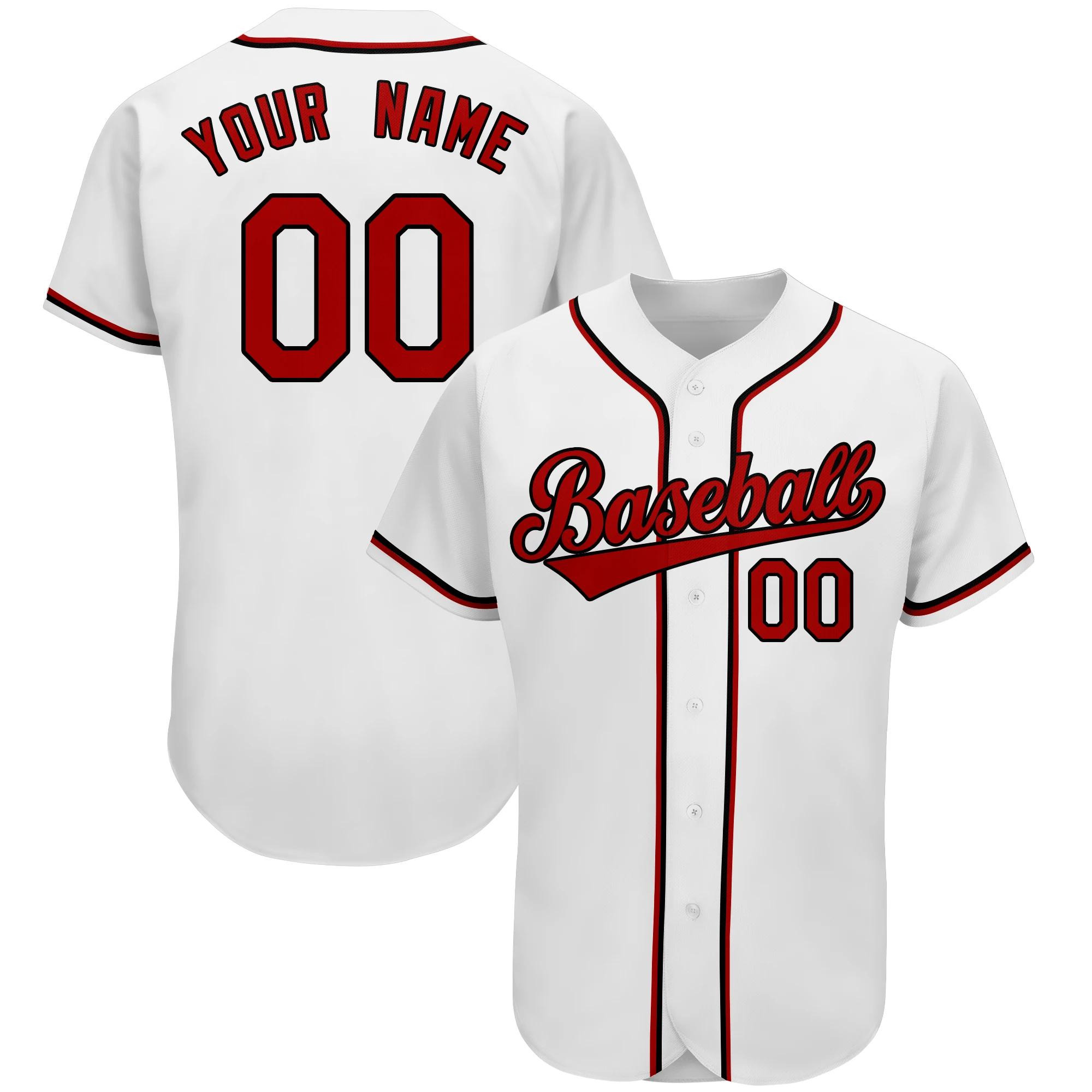 Baseball Jersey,Softball Shirts High-quality Breathbable Print Team Name/Number Outdoors Big size for Men/Lady/Kids