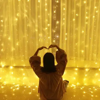 

3x3m 300LED Curtain Fairy String Light Christmas Wedding Decorative Lamp Christmas light Valentine's day Home decorations