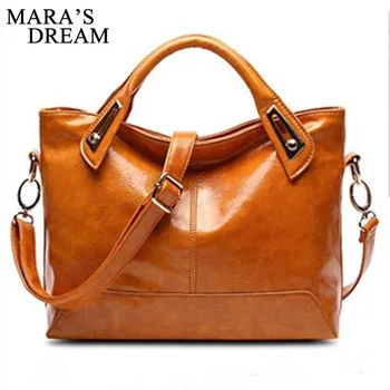 

2020 NEW Women Oil Wax Leather Designer Handbags High Quality Shoulder Bags Ladies Handbags Fashion brand PU leather women bags