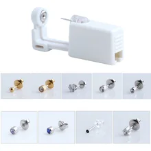 Jednorazowe sterylne urządzenie do przekłuwania uszu do małżowiny ucha Helix Piercing Gun bez bólu Piercer Tool zestaw maszyn wbudowane kolczyki do uszu