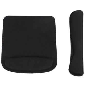 

Rectangle Wrist Support Cloth + EVA Mouse Pad Mice Mat & PC Keyboard Pad Cushion Gel Wrist Raised Hands Rest Support