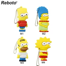 Флэш-накопитель USB в виде героя мультфильма Забавный Симпсоны флеш-накопитель 64 ГБ 32 ГБ оперативной памяти, 16 Гб встроенной памяти, 8GB брелок флеш-накопитель фигурка из аниме «Astroboy(U диск для ПК
