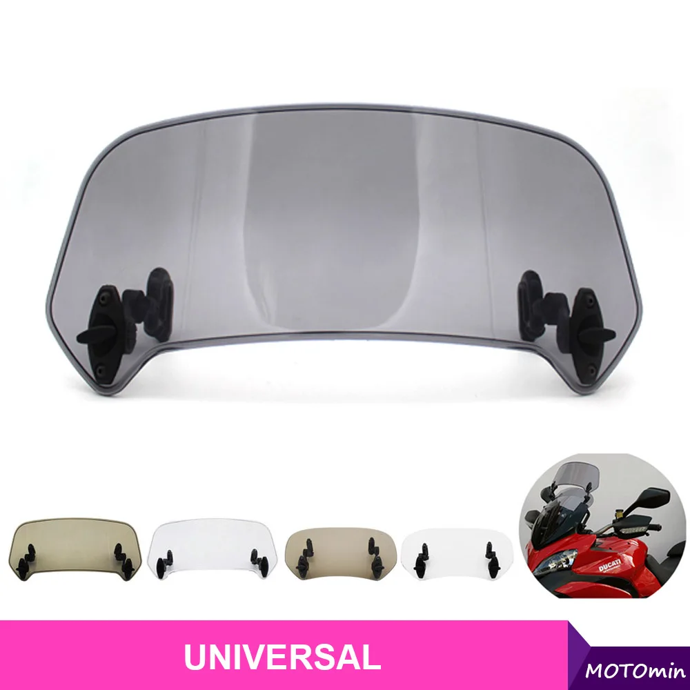 Universal Motorcycle Risen Adjustable Wind Screen Extension Windshield