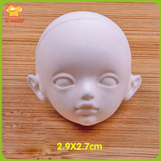 Clay Soft Pottery Figure Face Silicone Molds Doll Shape Mould Baby Face Fondant Moulds 2