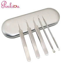 5 шт./компл. Pinkiou Нержавеющая сталь инструмет для удаления черных точек прыщей вакуумный Вязание иглы инструмент для удаления угрей очищающее средство для лица