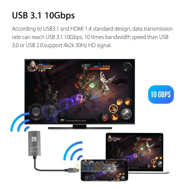 USB-C type-C 3,1 к HDMI 4K* 2K HDTV адаптер для samsung Galaxy S9/S8 MacBook Pro