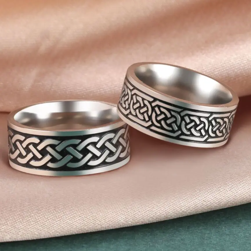 Vintage Odin Rune Stainless Steel Viking Celtics Spiral Knot Ring Norse Style Rings For Women Men Nordic Amulet Jewelry Gift | Украшения и