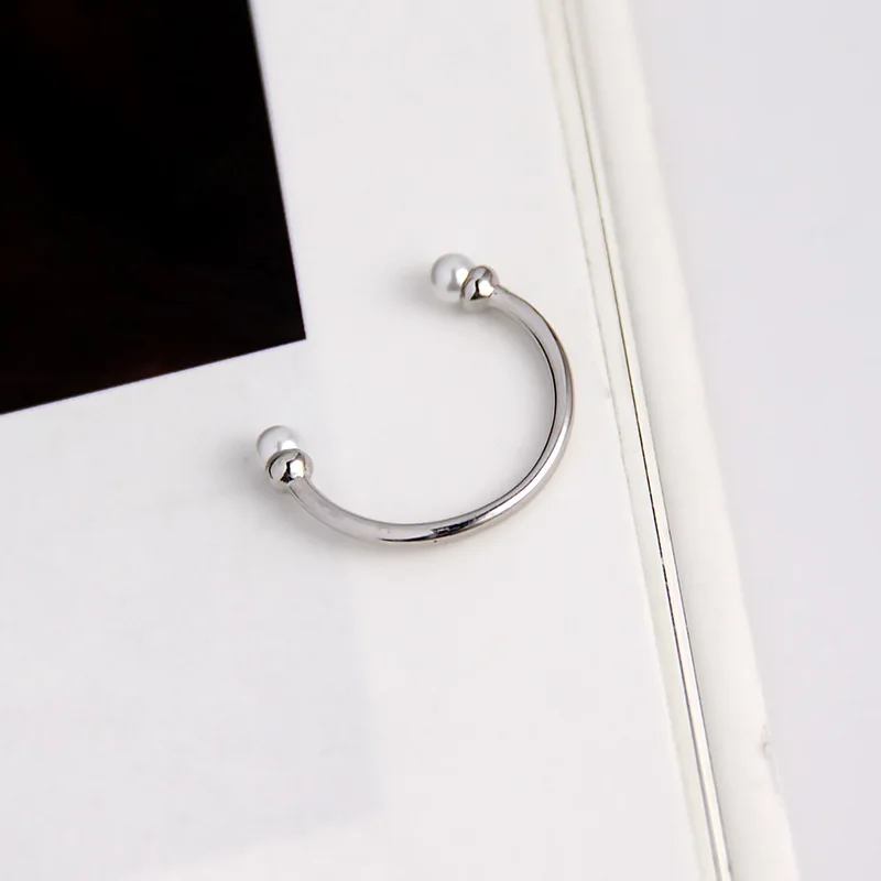 Silvology 925 пробы серебряные кольца с жемчугом и улыбкой оригинальные минималистичные креативные шикарные Открытые Кольца для женщин Mori стильные вечерние ювелирные изделия